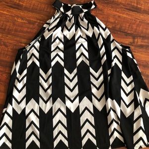 Black and white blouse